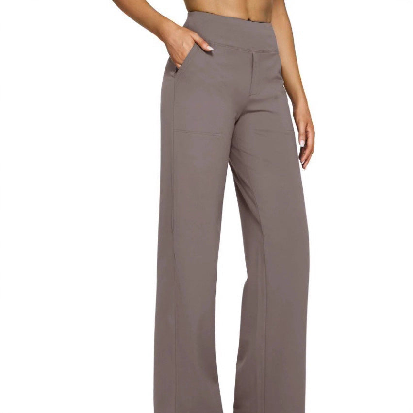 Women wide-cut Palazzo pants with high-cut comfort waistband and side pockets Mune Fashion