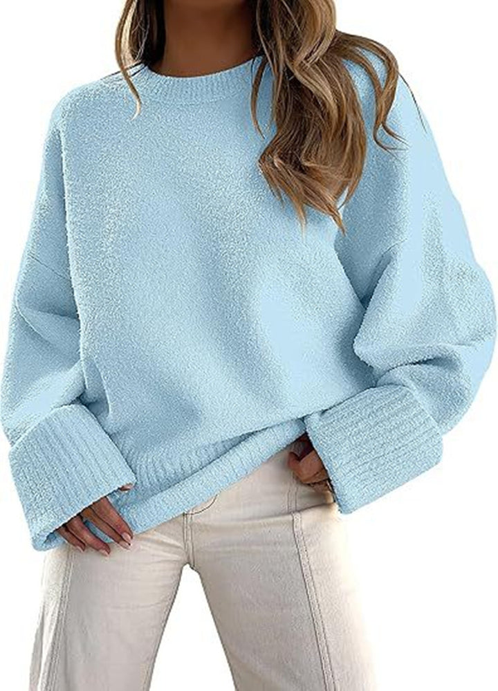 Women's Oversized Boucle Knit Sweater with Drop Shoulder and Wide Cuffs Mune Fashion