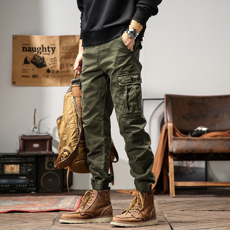 Men's Technical Cargo Jogging Pants with Reinforced Knee Areas, Multi-Pockets & Elastic Cuff