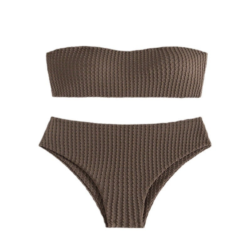 Women's bandeau bikini with casual lacing and high waist Mune Fashion