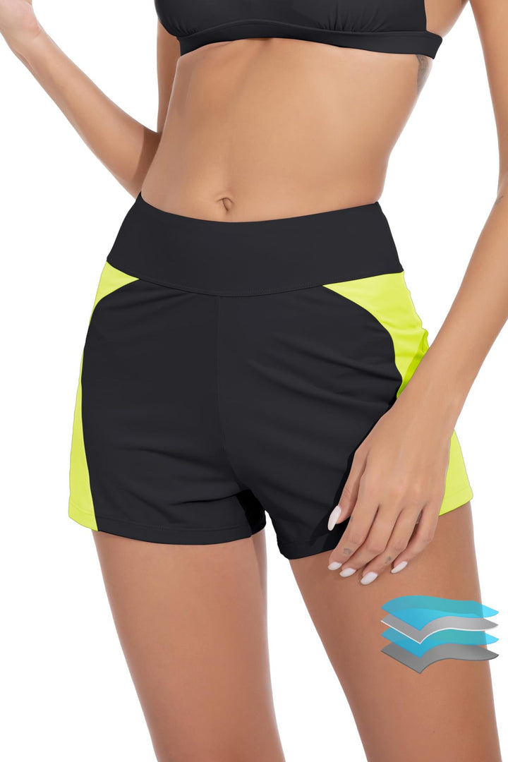 Women's High-Cut Sport Swim Shorts with Elastic Waistband Mune Fashion