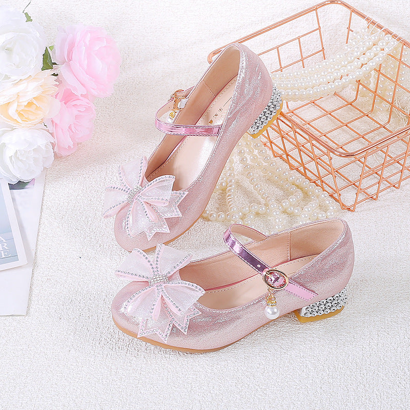 Women Sparkling Ballet Flats with Decorative Bows and Rhinestone Accents Mune Fashion