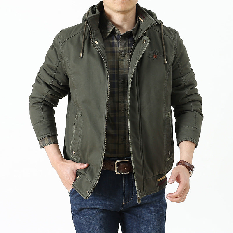Men's utility hooded jacket in field parka style with thermal lining and multifunctional pockets Mune Fashion