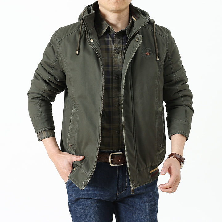 Men's utility hooded jacket in field parka style with thermal lining and multifunctional pockets Mune Fashion