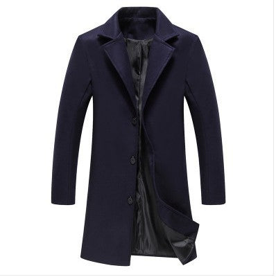 Men's slim Chesterfield coat with classic lapels, quilted lining and side pockets Mune Fashion
