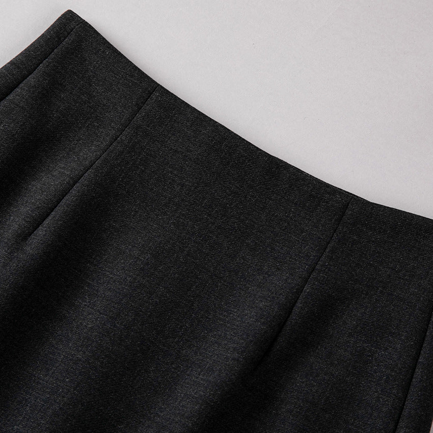 Women's maxi skirt made of fine knit with a straight fall and high waist Mune Fashion