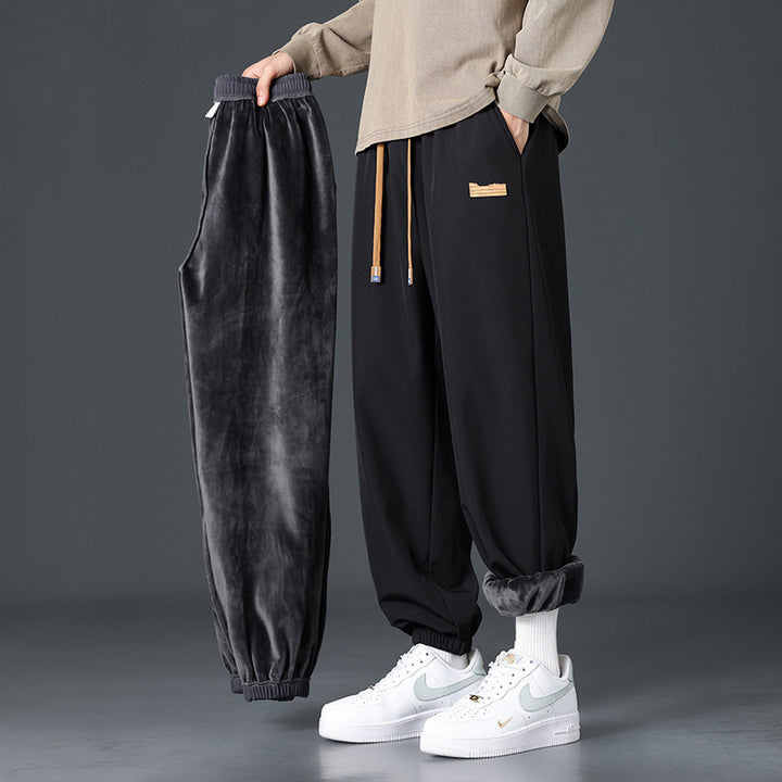 Men's Comfortable Fleece Jogging Pants with Practical Drawstring