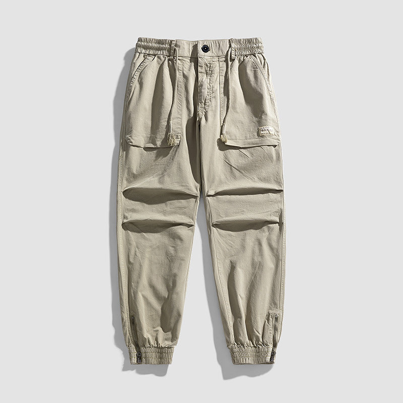 Men's Relaxed-Fit Cargo Jogger with Drawstring Waist, Knee Pleats and Zip Cuffs Mune Fashion