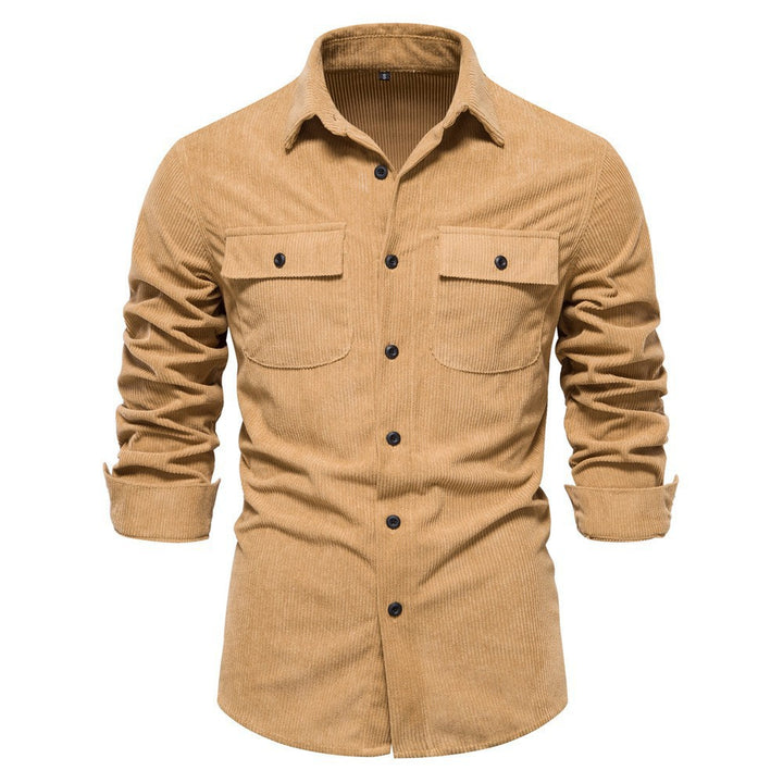Men's fine cord overshirt with chest pockets, continuous button placket, and close-fitting silhouette Mune Fashion