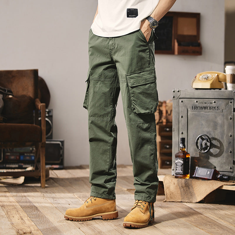 Herren Funktionale Cargo-Arbeitshose mit Kniepasse, Mehrfach‑Klappentaschen und Relaxed‑Straight‑Schnitt Mune Fashion