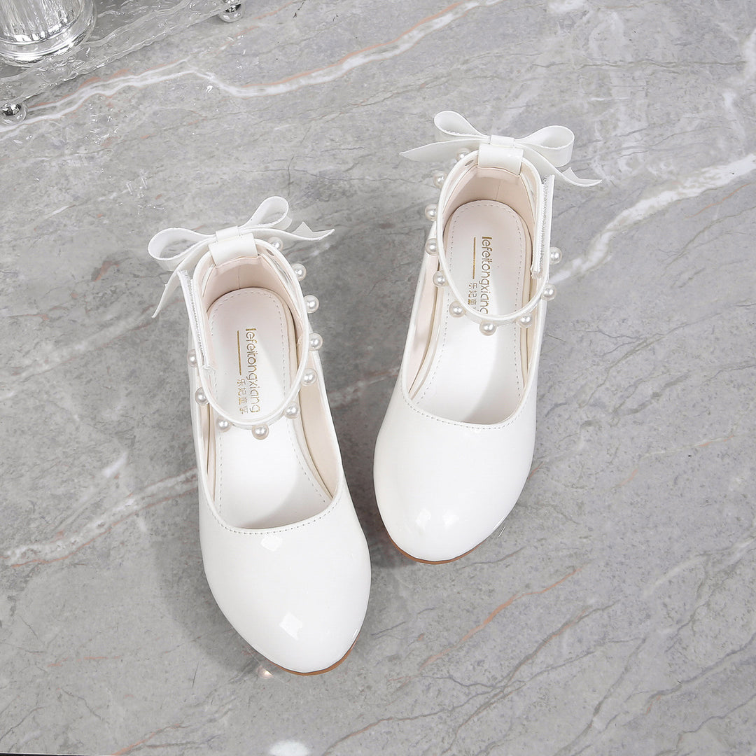 Girl ballerinas with pearl and bow decoration Mune Fashion