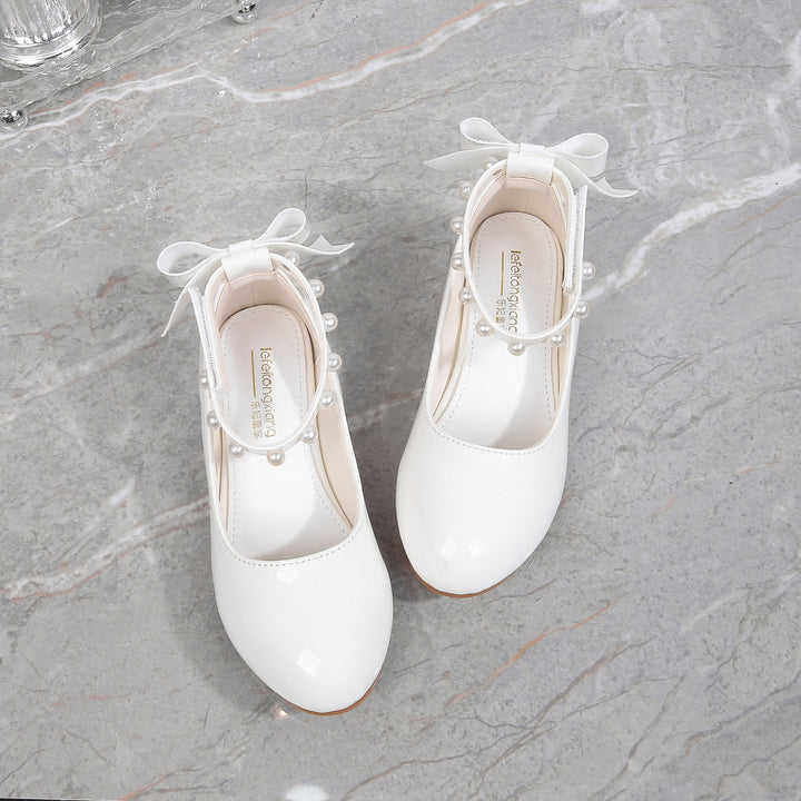 Girl ballerinas with pearl and bow decoration Mune Fashion