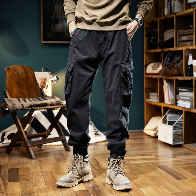 Herren Cargo-Joggerhose mit elastischem Bund, mehreren Utility-Taschen und gerippten Abschlüssen Mune Fashion