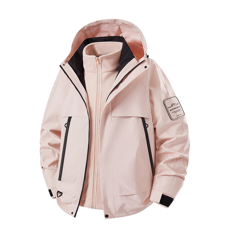 Men's multifunctional waterproof softshell rain jacket with removable fleece inner jacket Mune Fashion