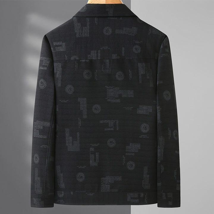 Men's lightweight textured overshirt with patch pockets and subtle all-over print Mune Fashion