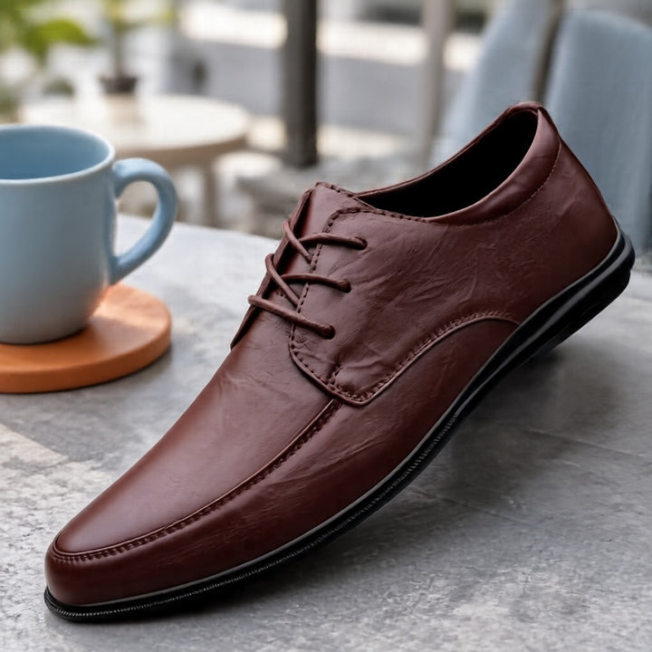 Men's Elegant Leather Lace-Up Shoes Mune Fashion