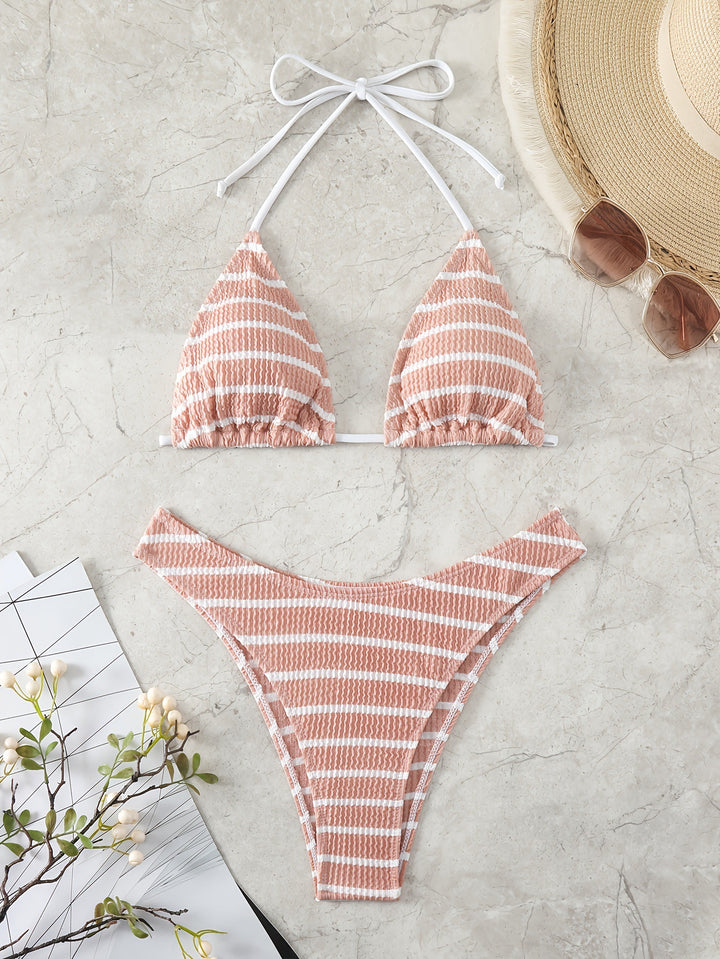 Women's Triangle Bikini with sophisticated stripes Mune Fashion