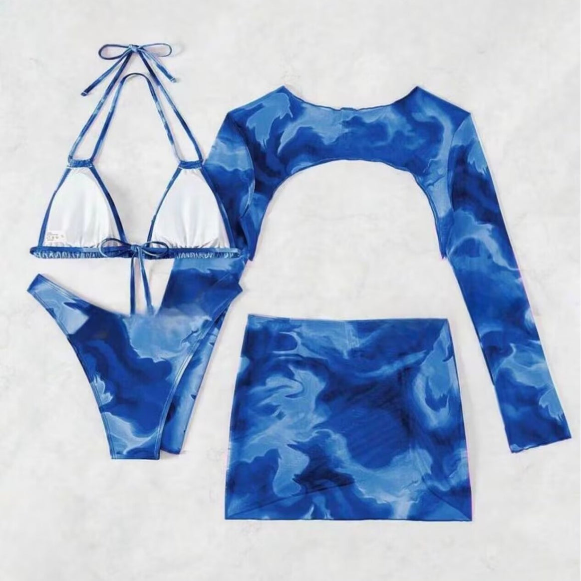 Ladies Bikini Set with sophisticated back cutout and trendy wrap skirt Mune Fashion