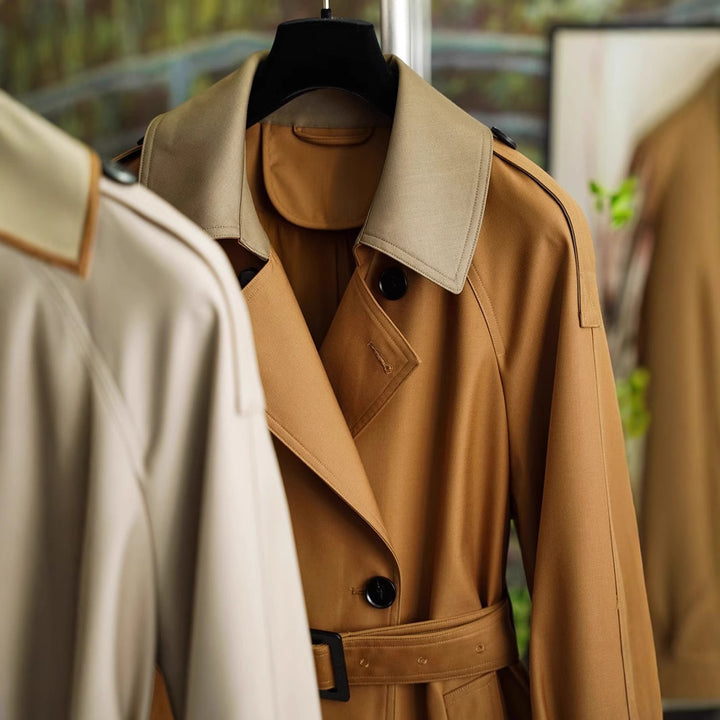 Women's elegantly tailored trench coat with a belted waist Mune Fashion