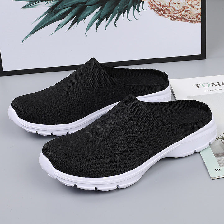 Women's knitted slip-on clog with shock-absorbing EVA midsole and ergonomic heel support Mune Fashion