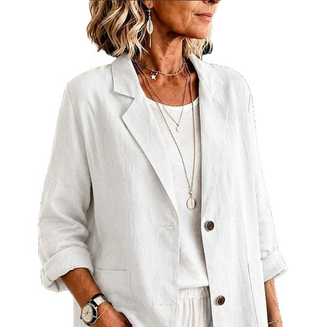 Ladies Lightweight and Elegant Linen Jacket Mune Fashion