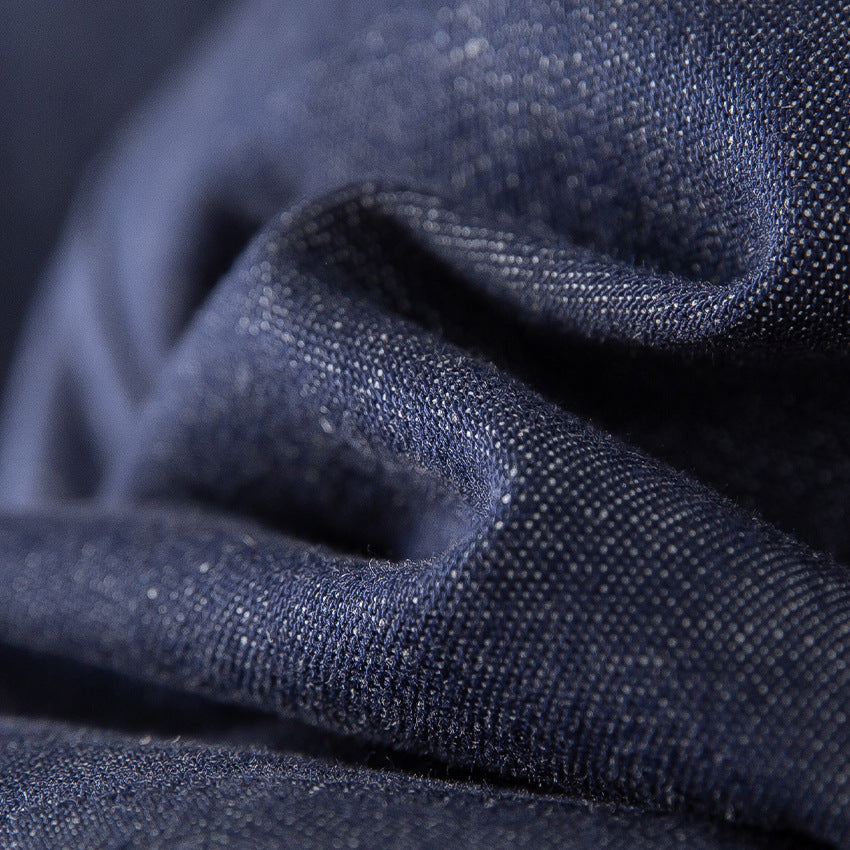Women's sleeveless lightly tailored vest made of linen denim with button placket and patch pockets Mune Fashion