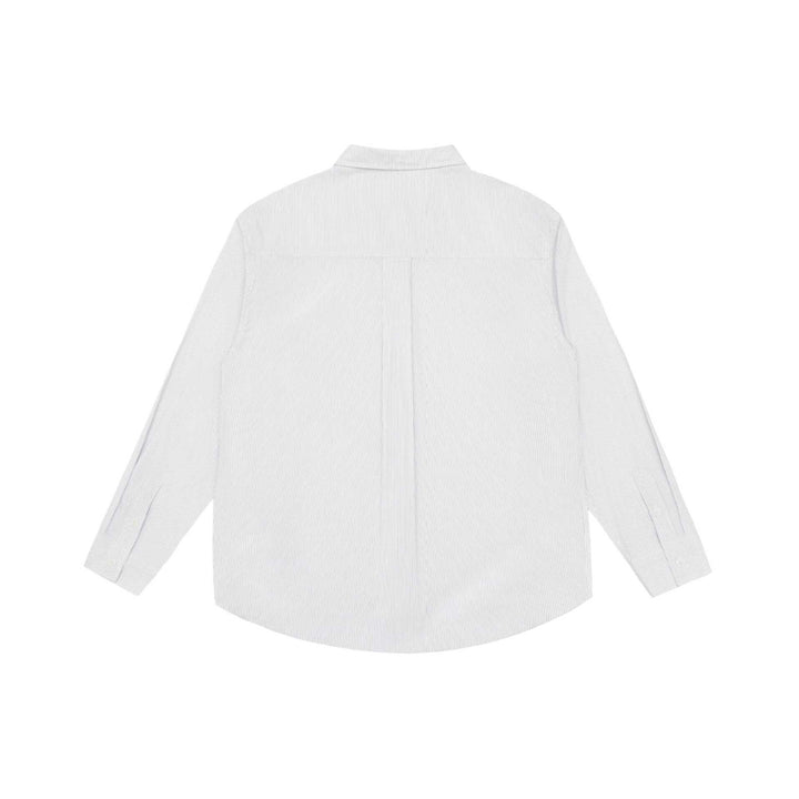 Men's Loose Striped Cotton Shirt with Chest Pocket and Kent Collar Mune Fashion