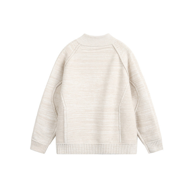 Unisex Knit Zip Jacket with Stand-up Collar, Raglan Sleeves and Ribbed Cuffs Mune Fashion