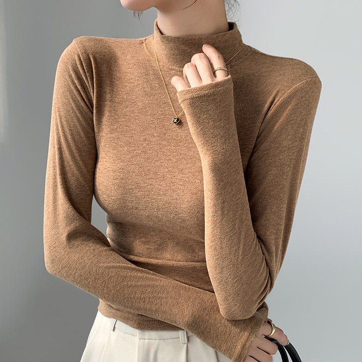Ladies Elegant Long Sleeve Turtleneck Top made of Soft Material Mune Fashion
