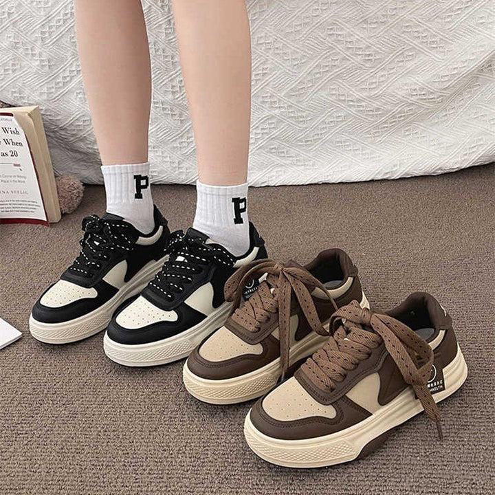 Women Chunky Platform Sneaker in Retro Basketball Style with Padded Shaft Mune Fashion