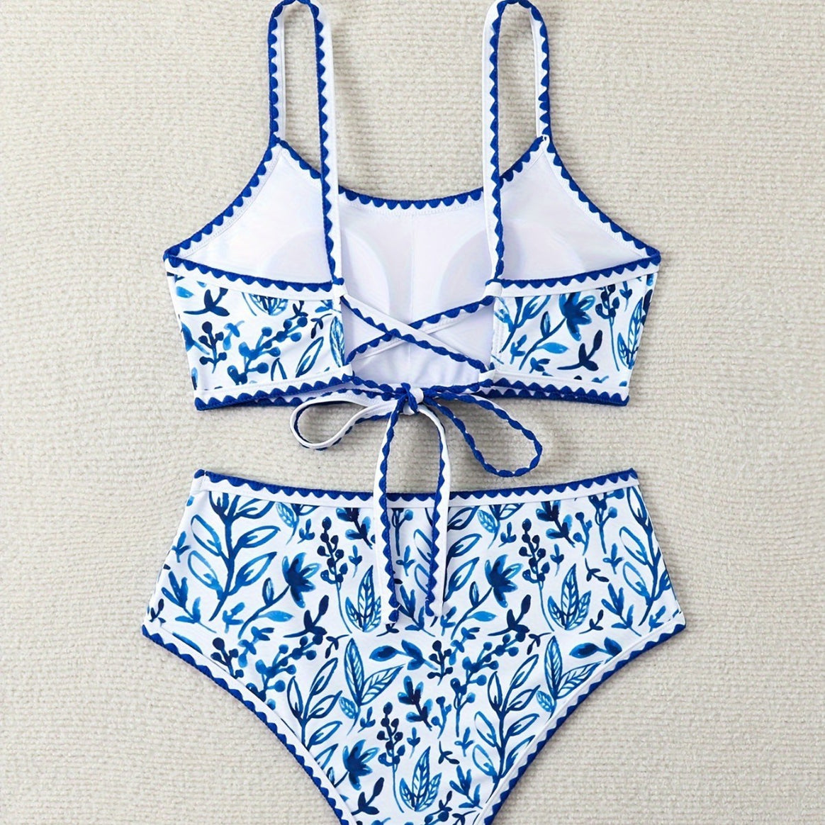 Ladies High-Waisted Bikini Set with Floral Design Mune Fashion