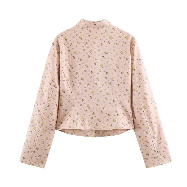 Women's Tailored Short Jacket with Decorative Lacing and Stand-Up Collar Mune Fashion