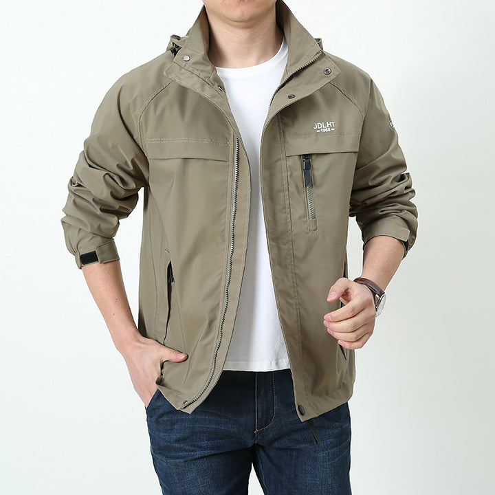 Men's Breathable Transitional Softshell Jacket in Field Style with Hidden Hood and Zip Chest Pocket Mune Fashion
