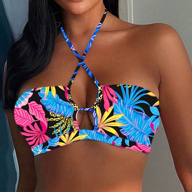 Women's bandeau bikini with creative cross details Mune Fashion