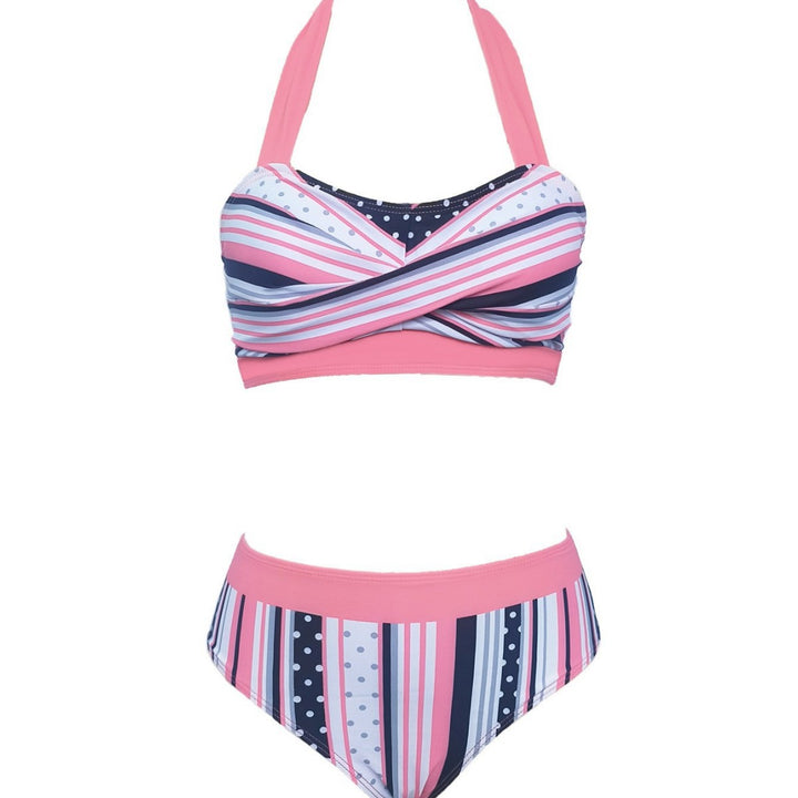 Women High-Waisted Bikini Set with Nautical Design Mune Fashion