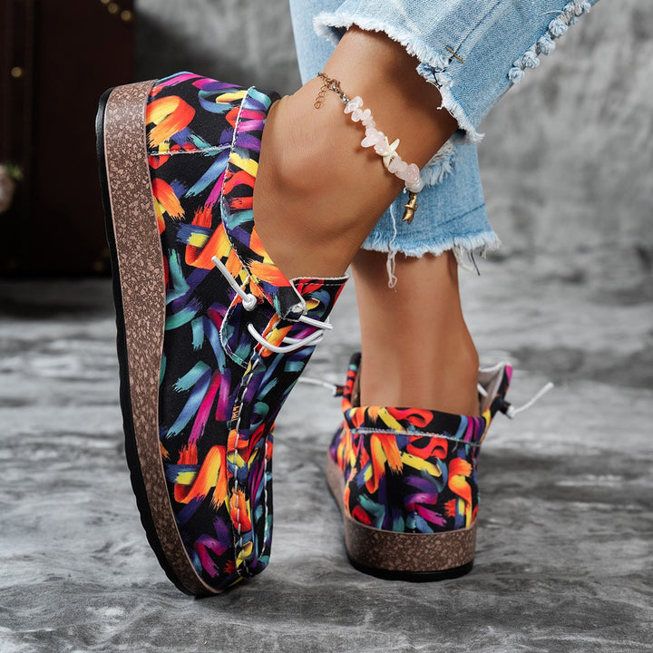 Women's Lightweight Moccasin Sneakers with Ergonomic Cork-Look Sole Mune Fashion