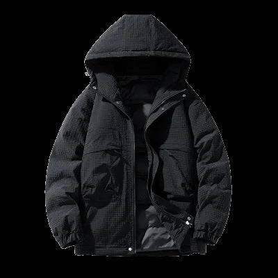 Men's Padded Ripstop Parka with Hood Oversized Cut and Integrated Shoulder Bag Mune Fashion