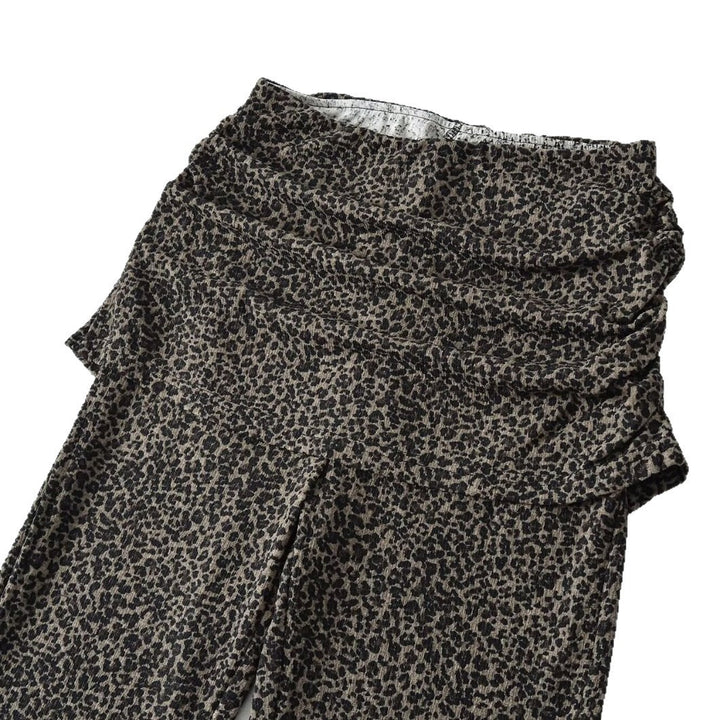 Women's High-Waist Flared Trousers with Ruffled Hip Skirt and Flared Leg Mune Fashion