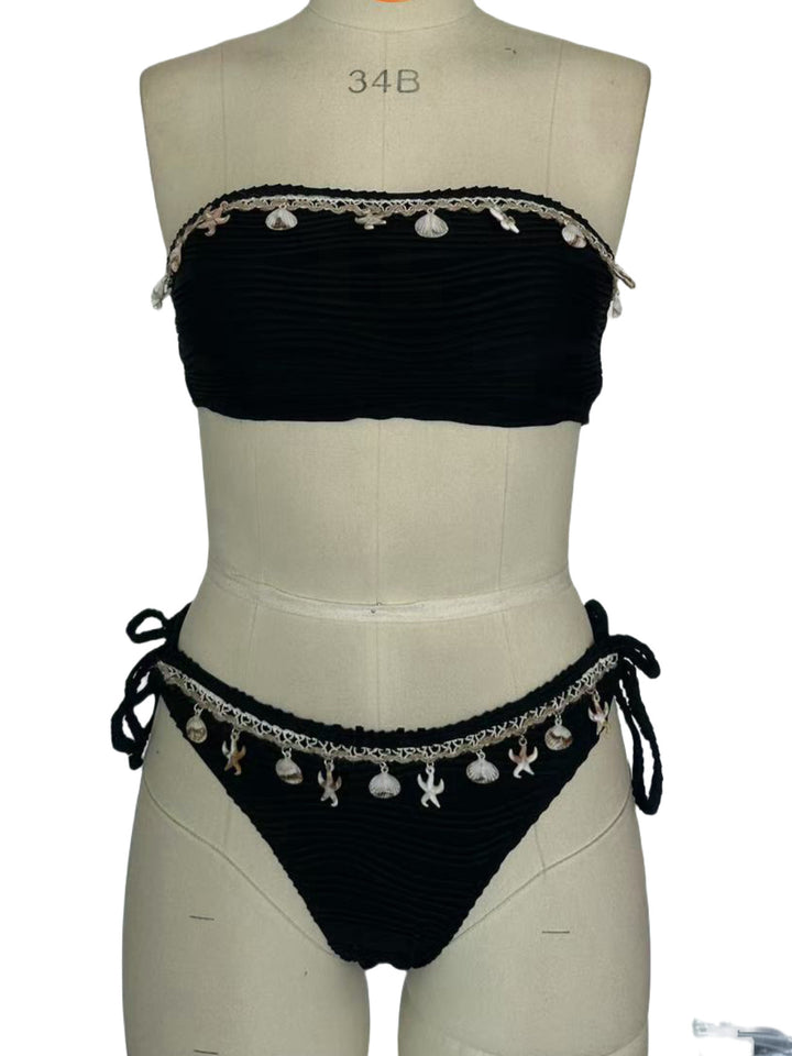 Women's bandeau bikini with shell pattern Mune Fashion