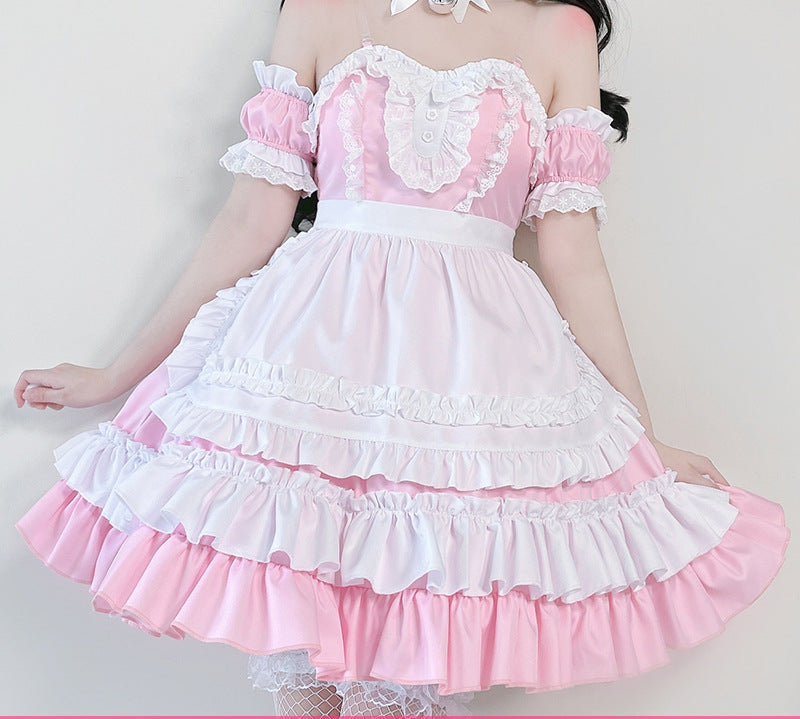 Girl's playful ruffle dress with charming puff sleeves Mune Fashion
