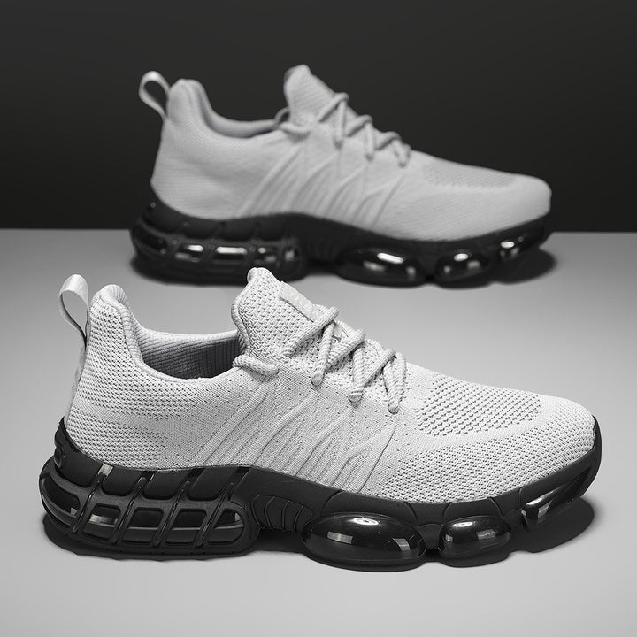 Unisex breathable knit sneakers with integrated air capsule cushioning and flexible rubber shell Mune Fashion