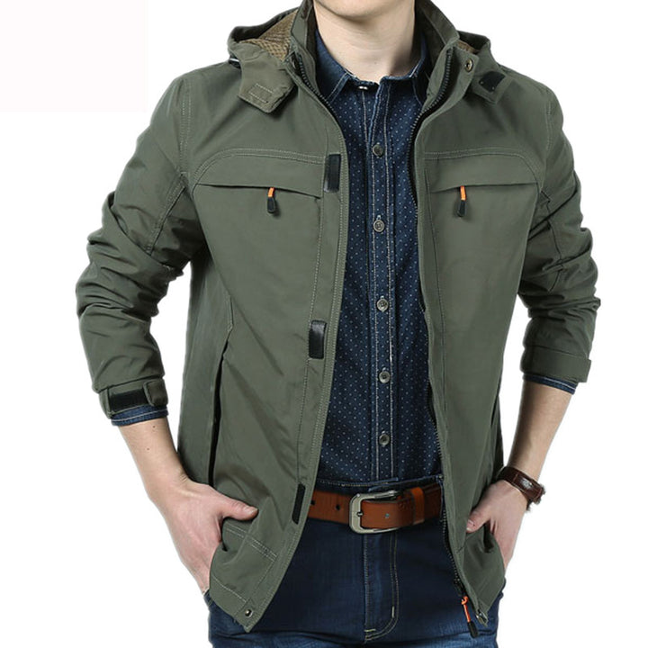 Men's Modern Softshell Field Jacket with Hood, Breathable Stretch and Organizer Pockets Mune Fashion