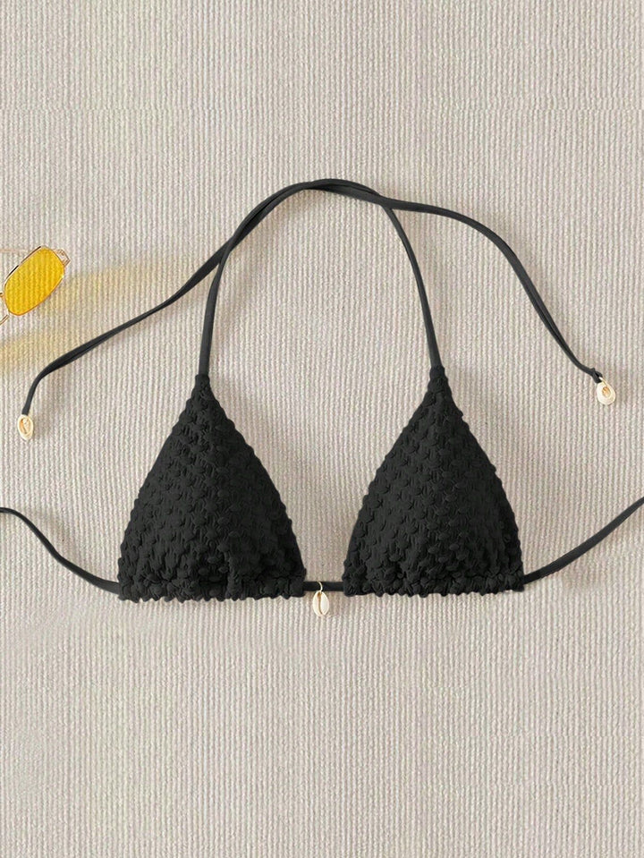 Women Triangle Bikini Top with Structured Texture Mune Fashion