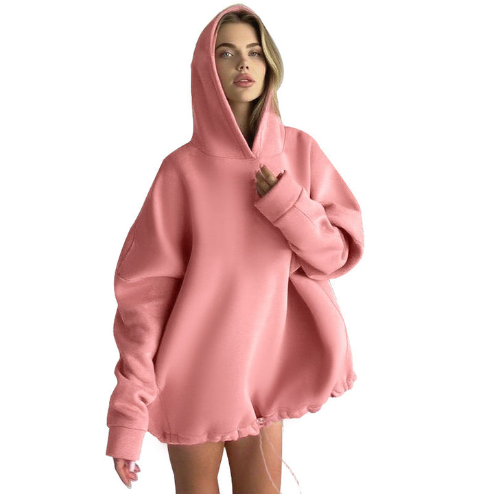Women's Oversize Hoodie with Adjustable Drawstring Hem Mune Fashion