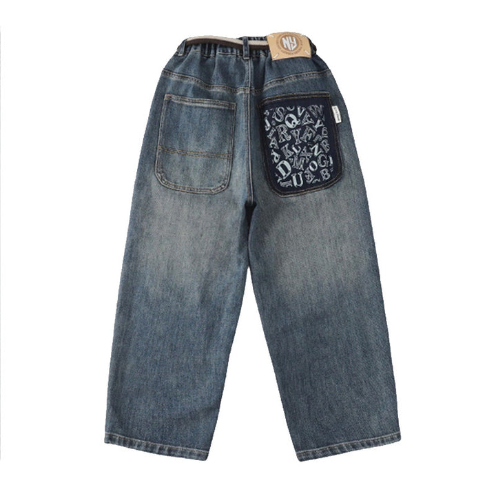 Men's loose denim pants with creative pockets Mune Fashion