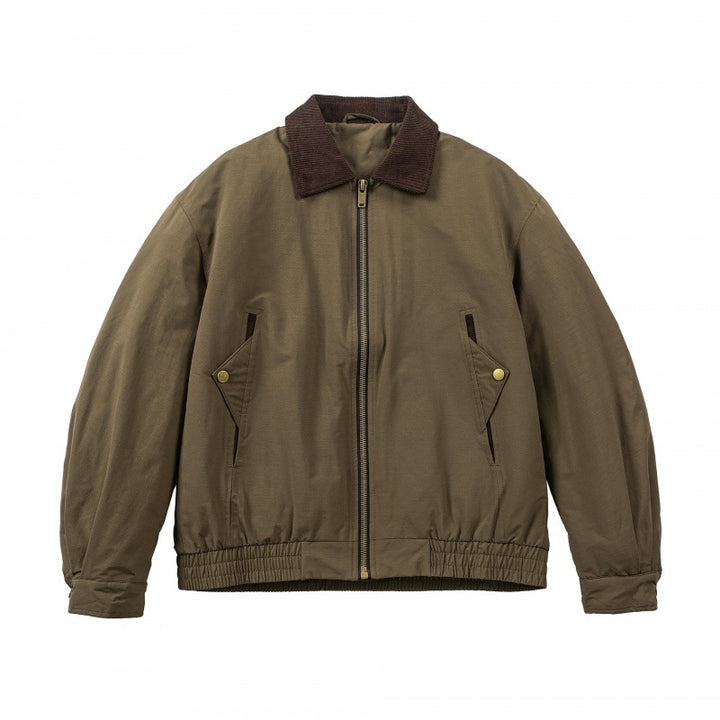 Men's Boxy Field Bomber Jacket with Cord Collar, Metal Zipper and Elastic Hem Mune Fashion