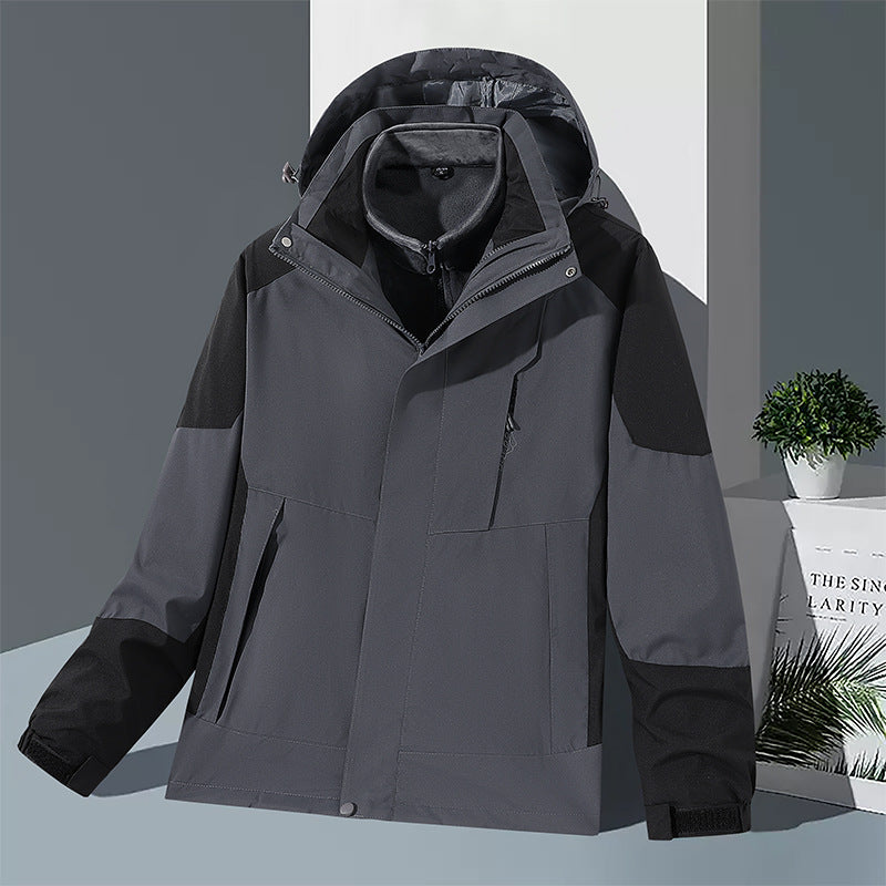 Men's windproof softshell jacket with integrated microfleece inner layer and adjustable hood Mune Fashion