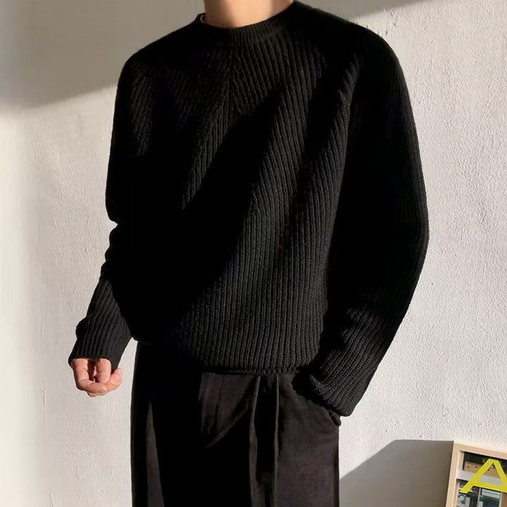 Men's chunky knit sweater with ribbed texture Mune Fashion