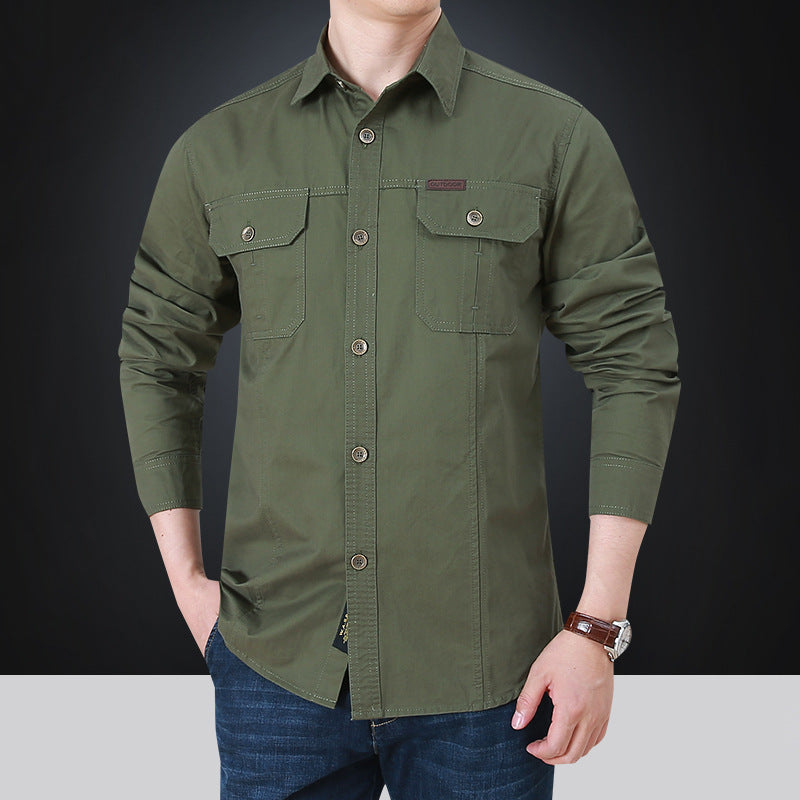 Men's Stylish Long Sleeve Shirt with Utility Pockets Mune Fashion