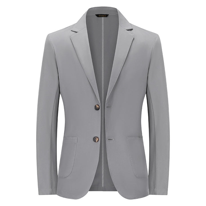 Men's Modern Slim-Fit Blazer with Narrow Lapel and Patch Pockets Mune Fashion